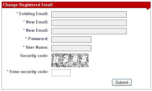Chnage email form