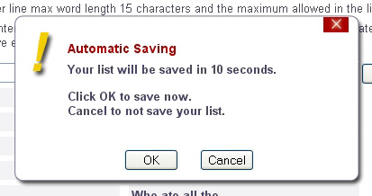 Automatic saving